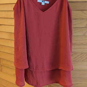 Uniqlo Flowy Coral Tank Top Spaghetti Strap Sleeveless Summer Babydoll